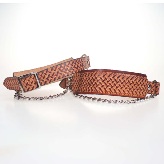 BS780 - BASKET WEAVE LINED PATTERN AMERICAN LEATHER BOOTSTRAP