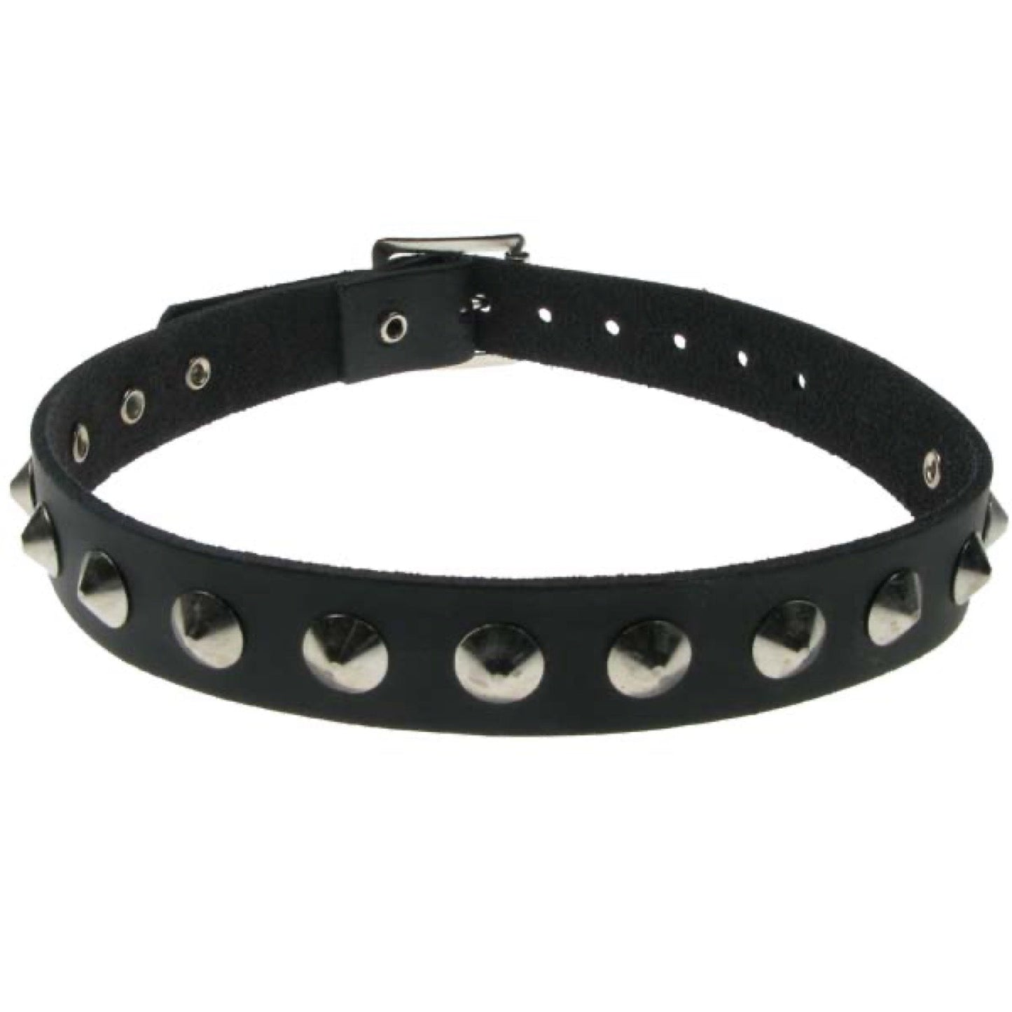 NB001 1 Row Conical Leather Choker