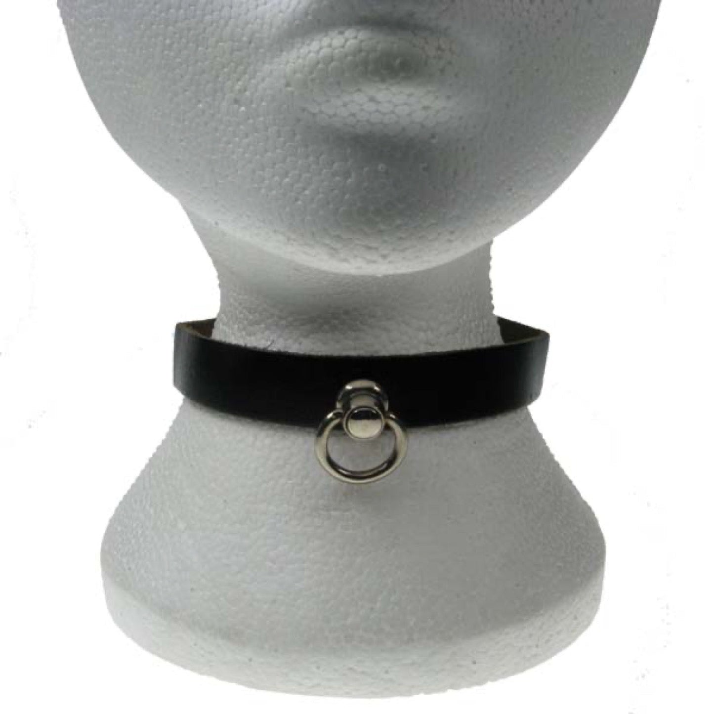 NB087 1 Row Small Ring Screw Fitting Leather Choker