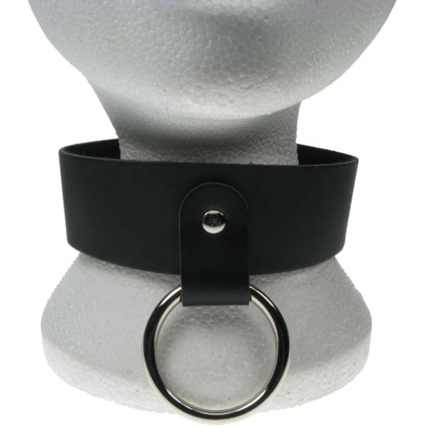 NB132 2 Row Large ring Leather Choker