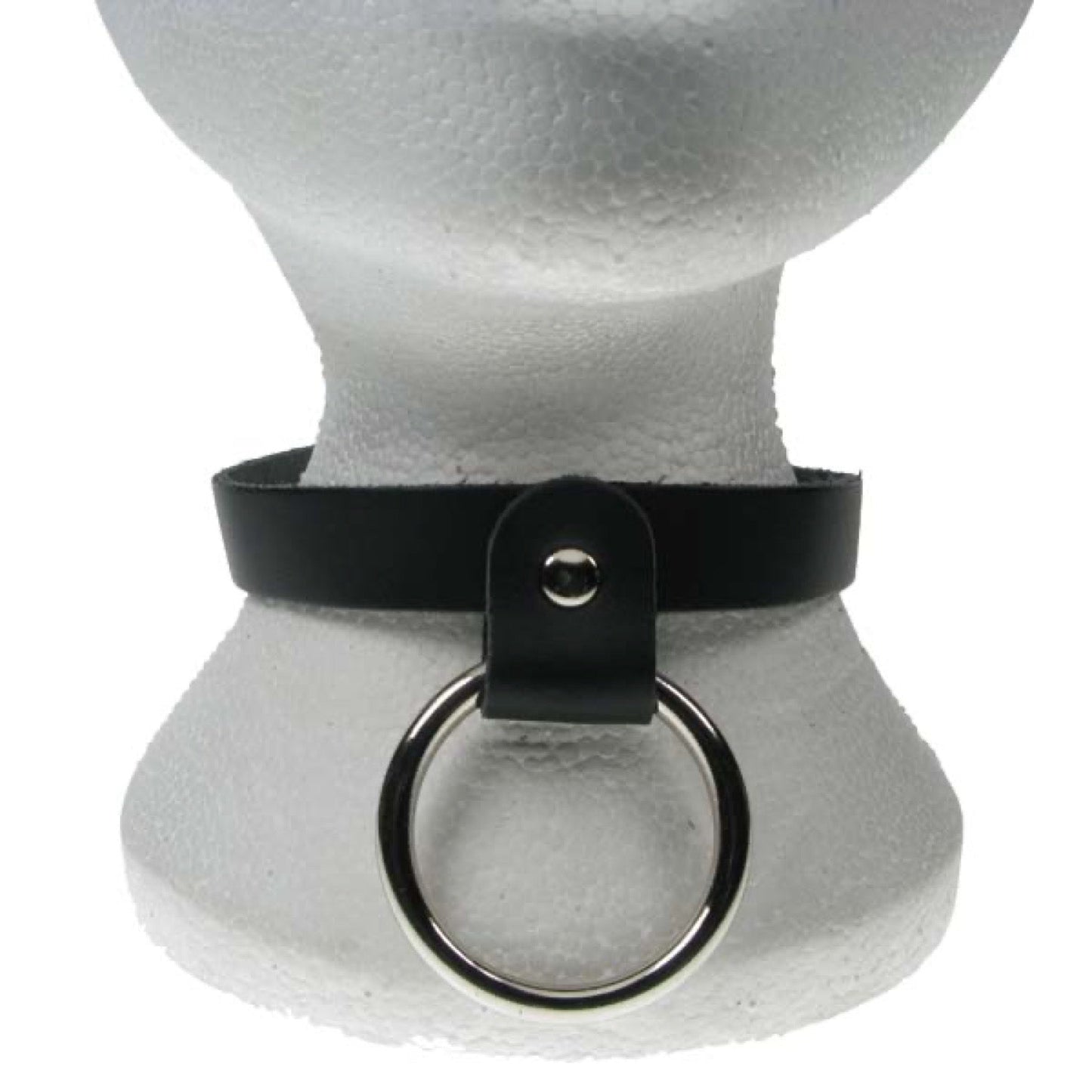 NB133 1 Row Large ring Leather Choker