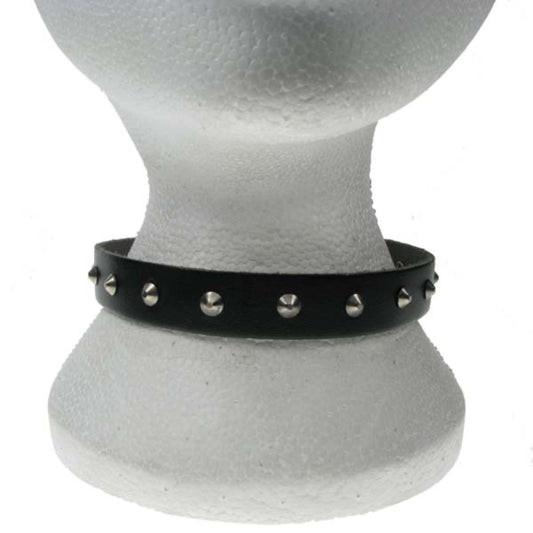 NB141 1 Row Small Conical Leather Choker