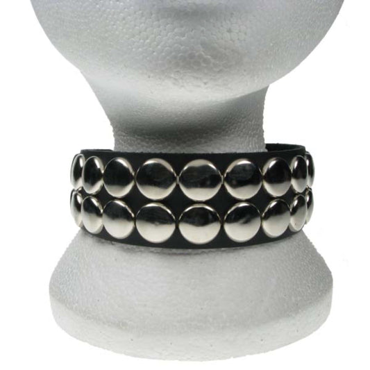 NB152 2 Row circle fitting Leather Choker