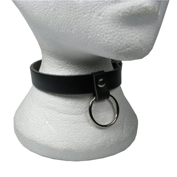 NB192 1 Row Small Ring Leather Choker