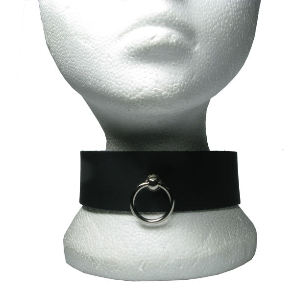 NB211 2 Row width with Small Ring Fitting Leather Choker