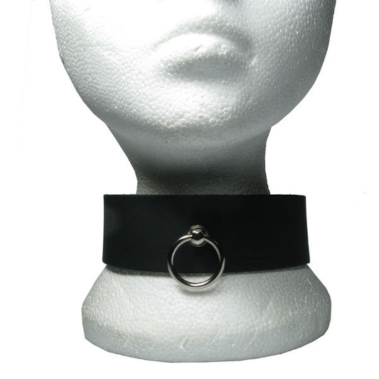 NB211 2 Row width with Small Ring Fitting Leather Choker