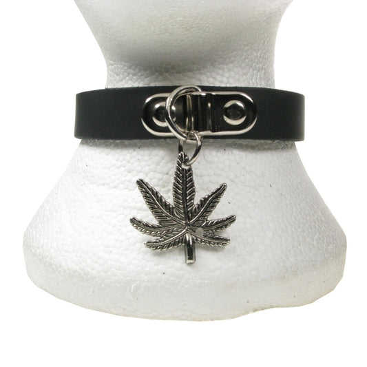 NB221 1 Row MARIJUANA LEAF Choker