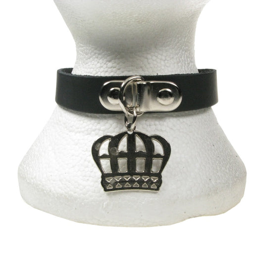 NB225 1 Row CRown Fitting Hanging Leather Choker