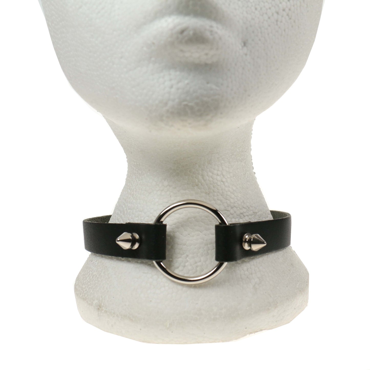 NB241 1 Row Ring with Spike Leather Choker