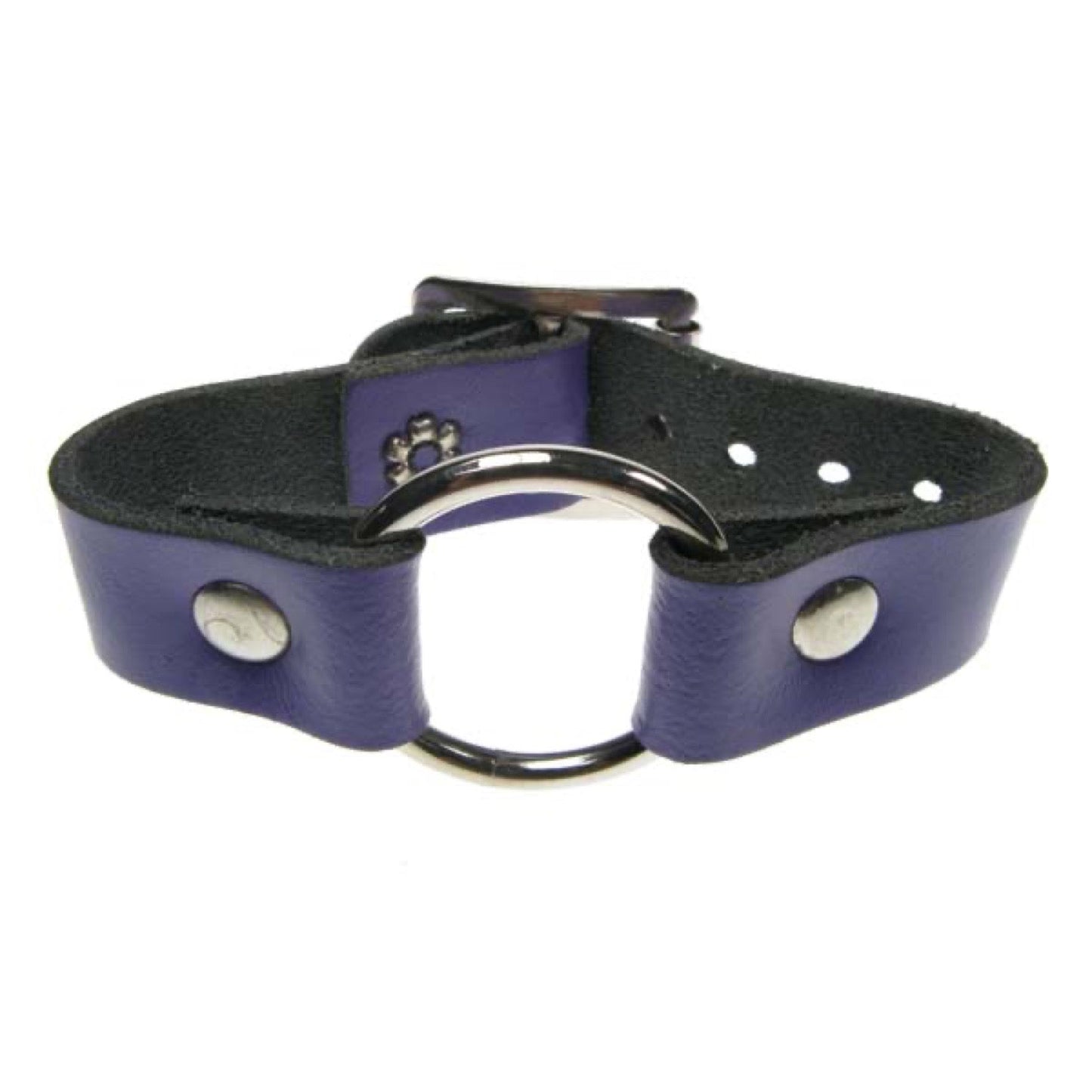 WB155C 1 Row Small Ring Join Leather Wristband - Purple