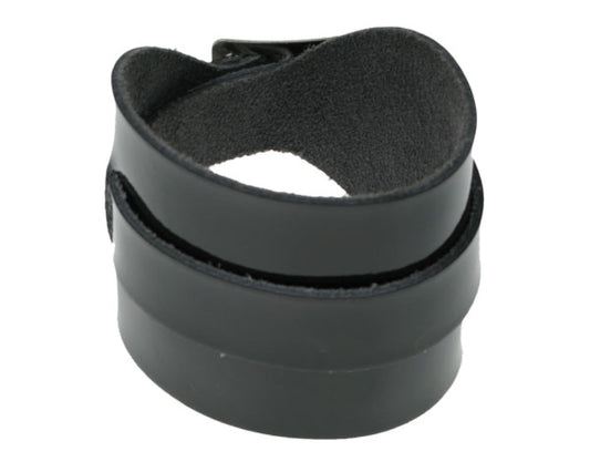 WB313 3 ROW WIDTH, BLACK  DOUBLE WB Leather Wristband - Black