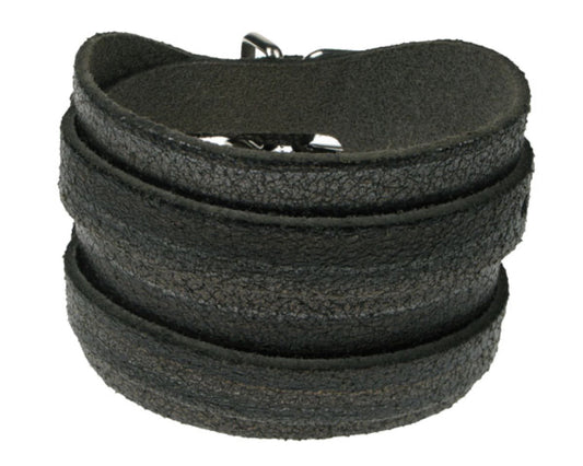 WB327 4 ROW WIDTH, WRAP ROUND WB, DARK MULTI COLOURED Leather Wristband