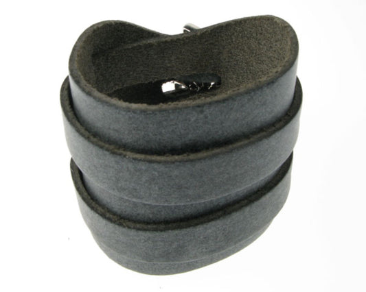 WB329 4 ROW WIDTH, WRAP ROUND WB, SPECIAL GREY Leather Wristband - Special Grey
