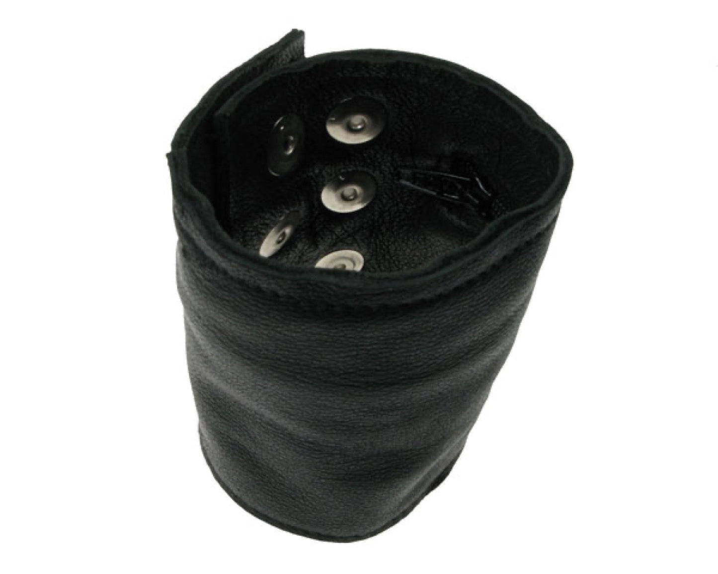 WB344 SOFT LEATHER, ZIP POCKET INSIDE, BUTTONED Leather Wristband