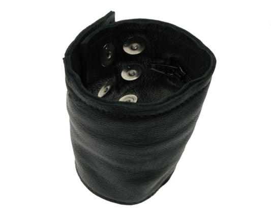 WB344 SOFT LEATHER, ZIP POCKET INSIDE, BUTTONED Leather Wristband