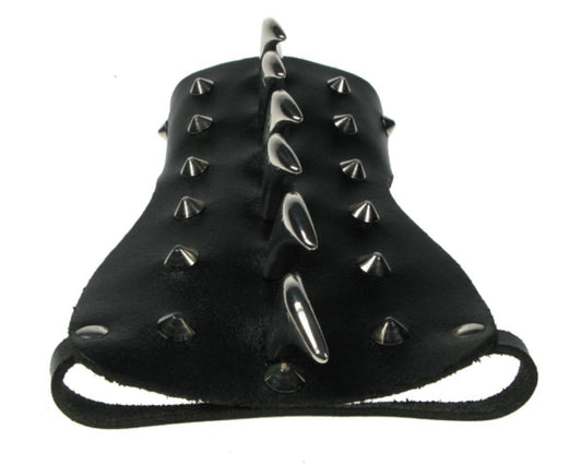 WB375 SMALL GAUNTLET WITH 6 CLAWS AND CONICAL LEATHER ARMBAND/LEATHER GAUNTLET LEATHER WRISTBAND