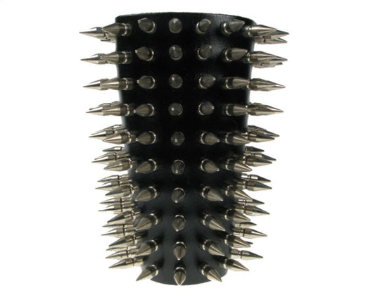 WB442 11 ROW MEDIUM SPIKE LEATHER ARMBAND/LEATHER GAUNTLET/LEATHER WRISTBAND