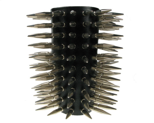 WB461 11 ROW LARGE SPIKE LEATHER ARMBAND/LEATHER GAUNTLET/LEATHER WRISTBAND
