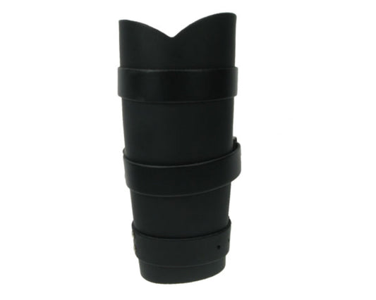 WB522 11 ROW WIDTH, 3 WB RIVETTED ONTO LEATHER PIECE LEATHER ARMBAND/LEATHER GAUNTLET/LEATHER WRISTBAND