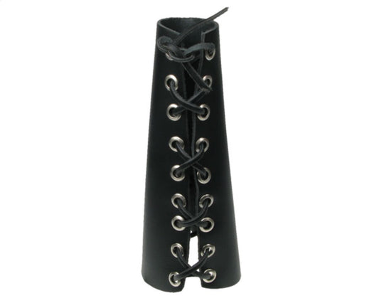 WB525 11 ROW PLAIN W/ WEAVED STRING LEATHER ARMBAND/LEATHER GAUNTLET/LEATHER WRISTBAND