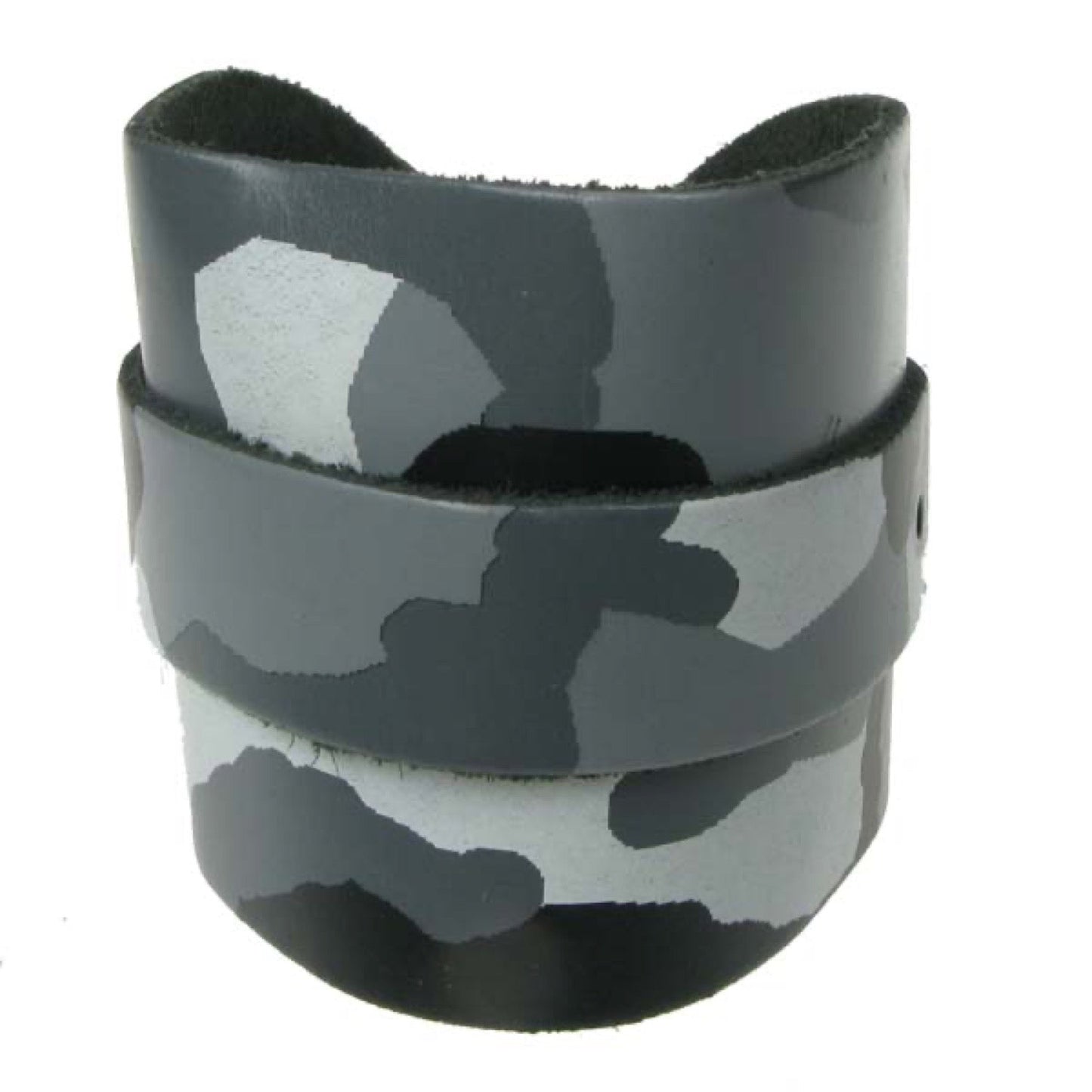 WB601 3 row army print wristband with slip through strap Leather Wristband - Grey Army
