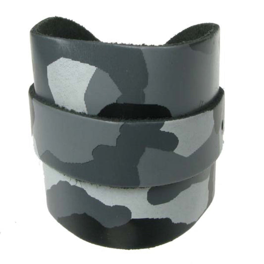 WB601 3 row army print wristband with slip through strap Leather Wristband - Grey Army