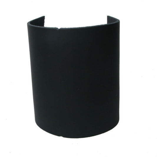 WB655 5 Row width Plain - Special Shape - Black    Leather Wristband