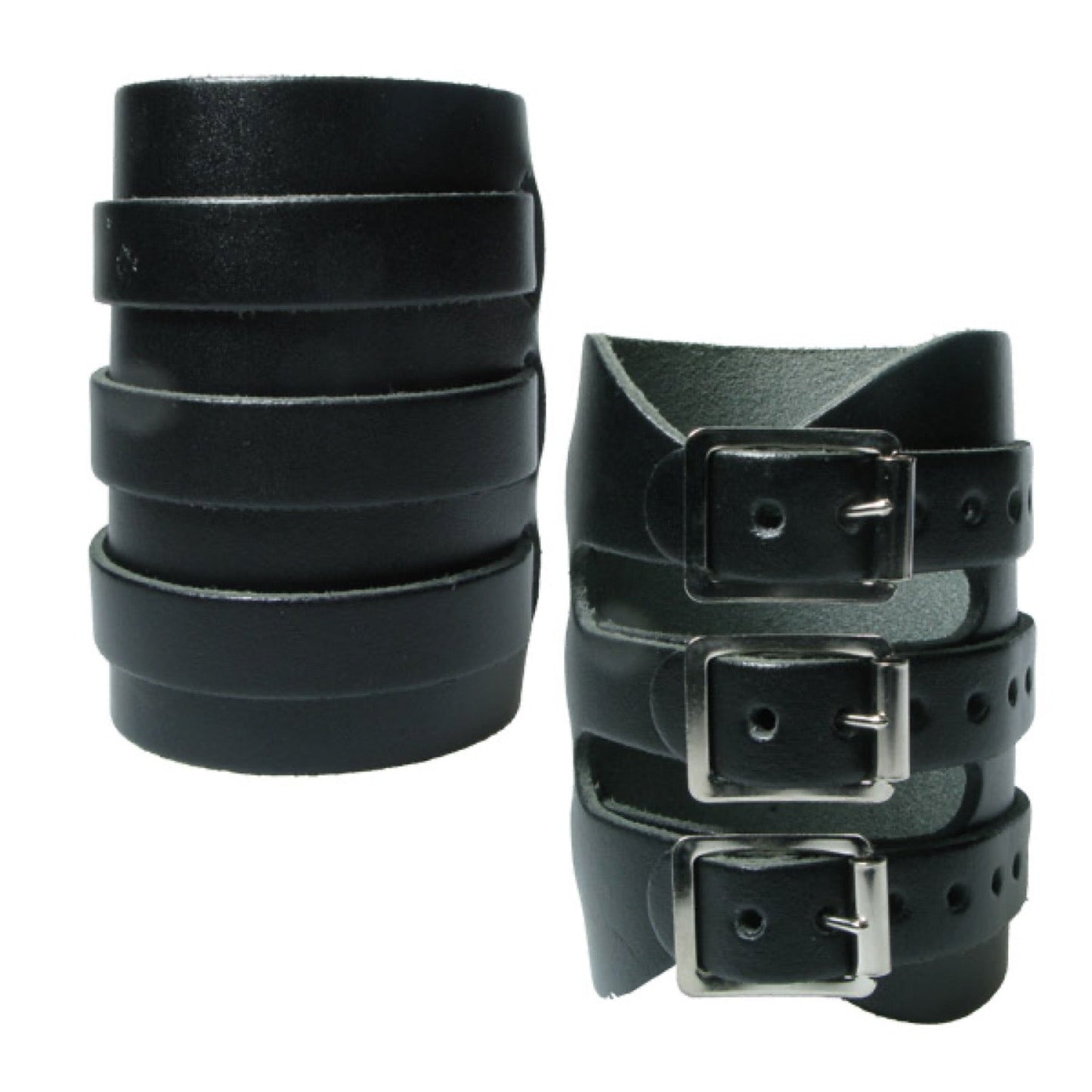 WB695 Triple Wraparound Wristband - Black  Leather Wristband